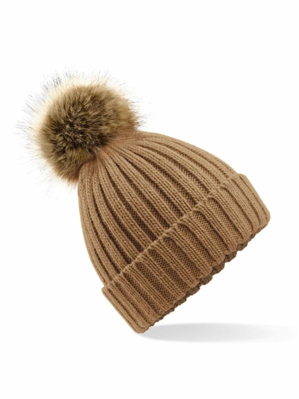 Fur Pom Pom Chunky Beanie