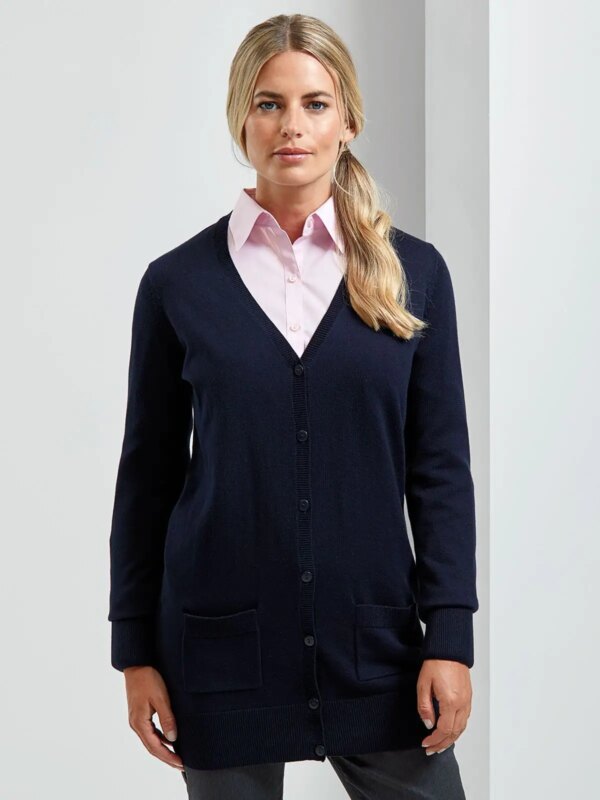Ladies' Log Length Knitted Cardigan