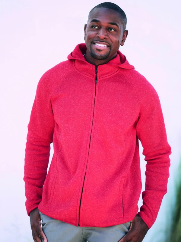 Lux Hooded Knit Fleece Jacket