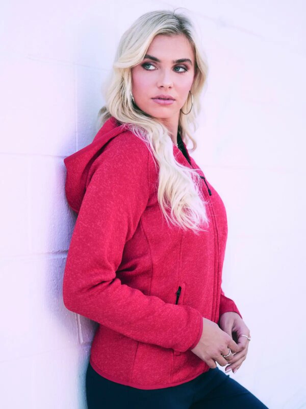 Lux Hooded Knit Fleece Jacket